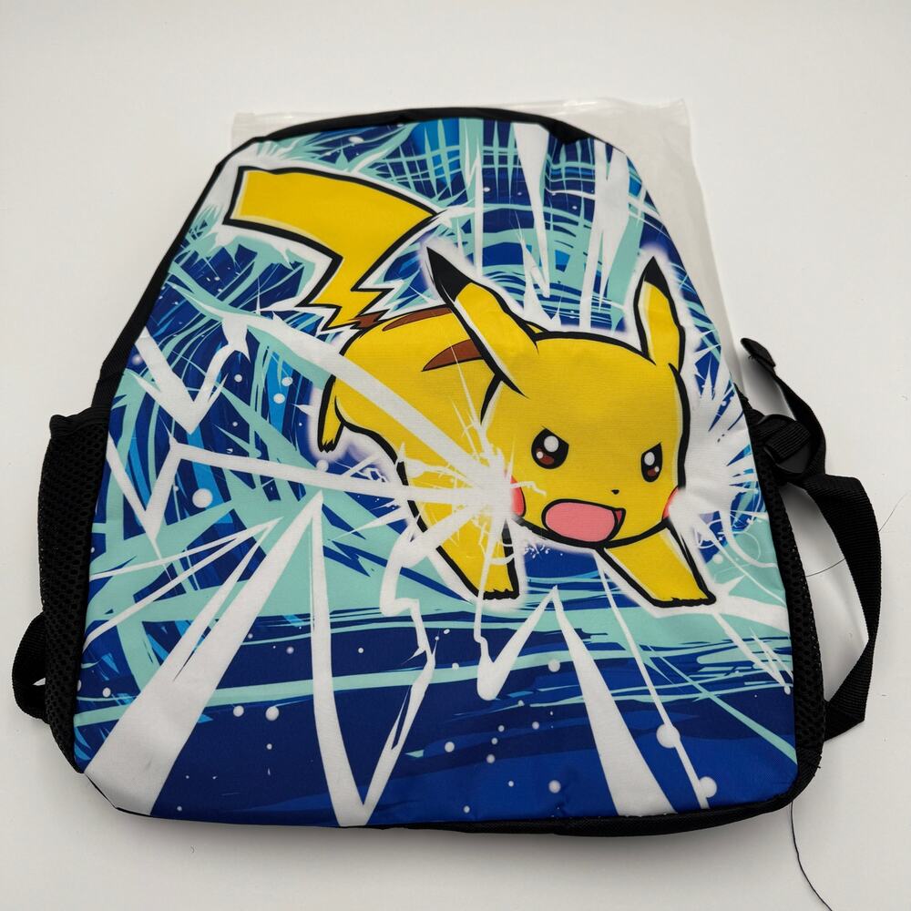 Pikachu Kidsβ Backpack PokΓ©mon Style Blue Yellow 17" NEW